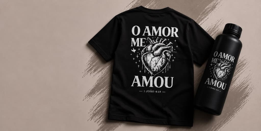 Coleção O Amor Me Amou - Camiseta e Garrafa